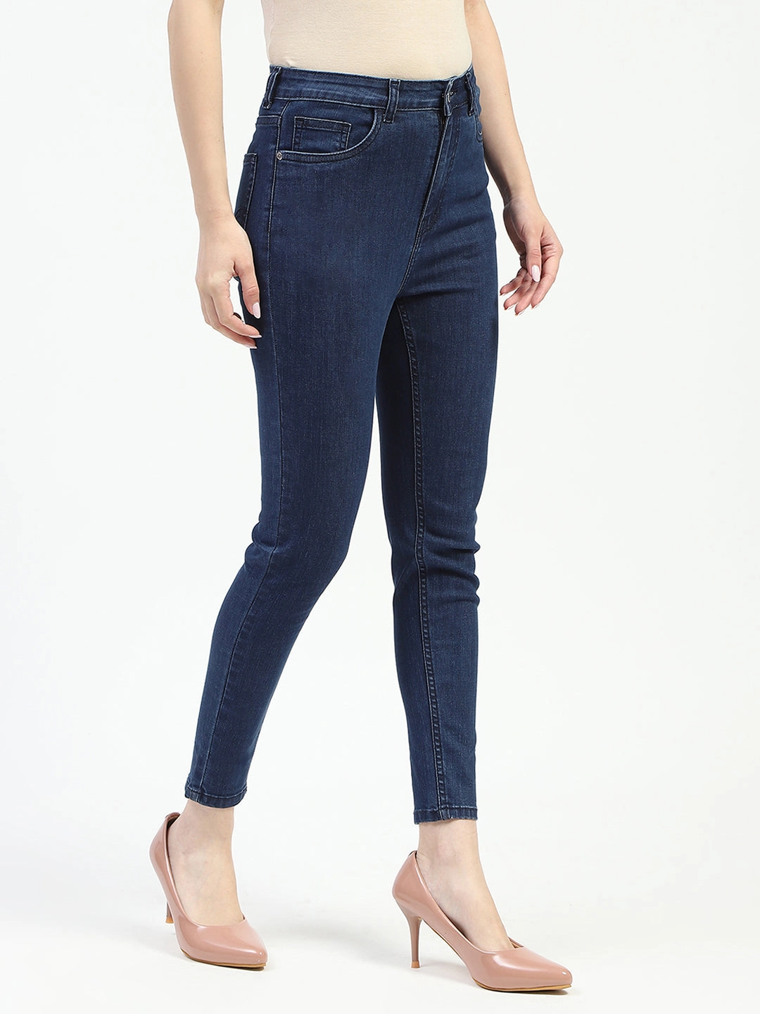 Trend Friendly Madame Dark Blue Skinny Fit Cotton Denim Jeans