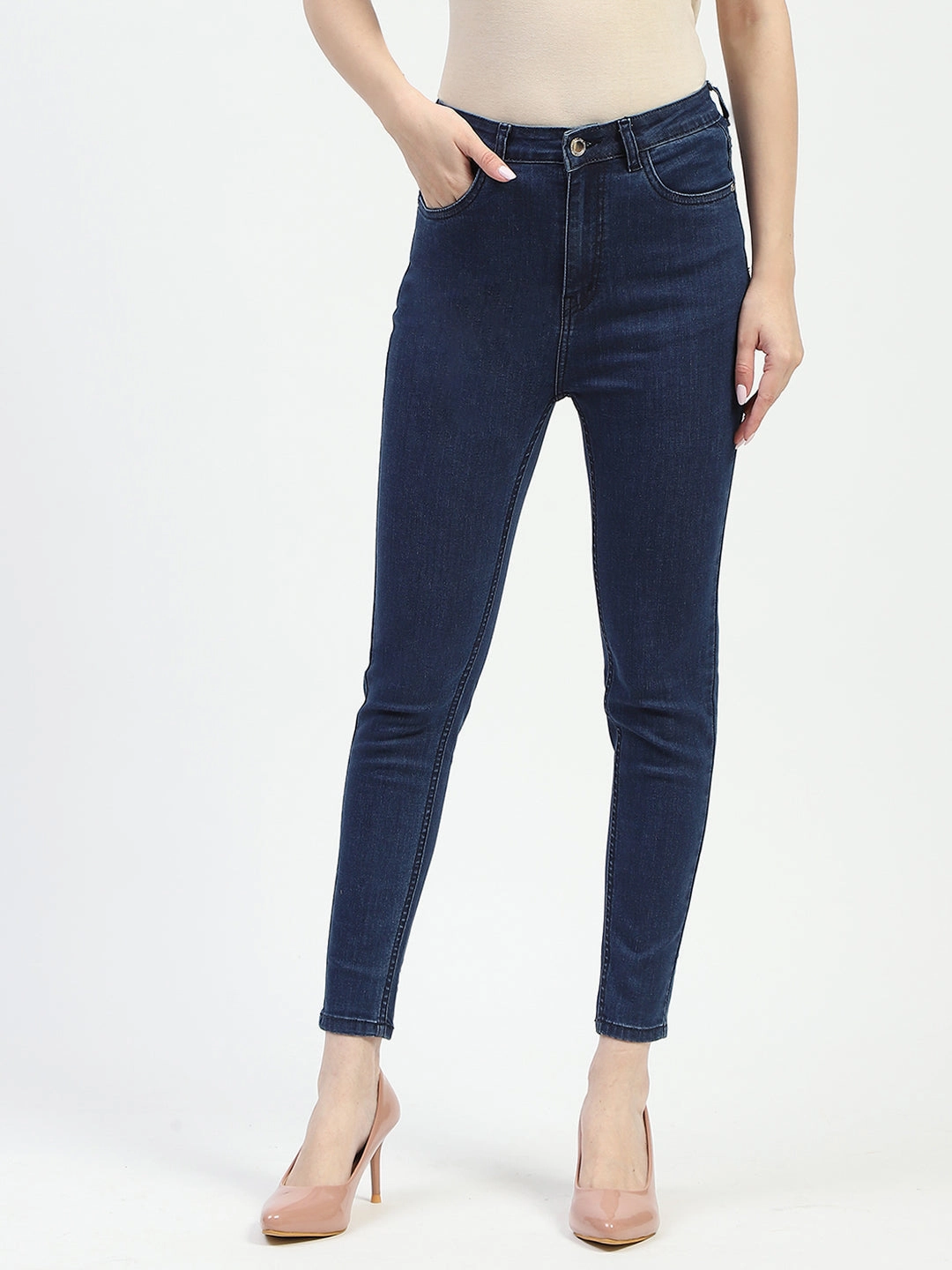 Casual Friday Urban Explorer Madame Dark Blue Skinny Fit Cotton Denim Jeans
