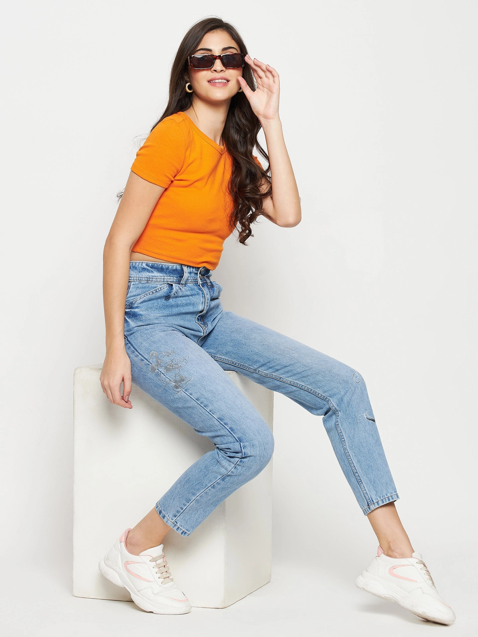 Flex Knit Waist Panel Madame Darkblue Denim