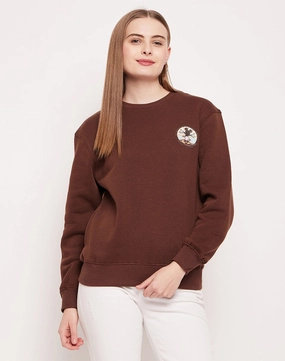 Madame Disney Graphic Print Chocolate Brown Sweatshirt Ombre