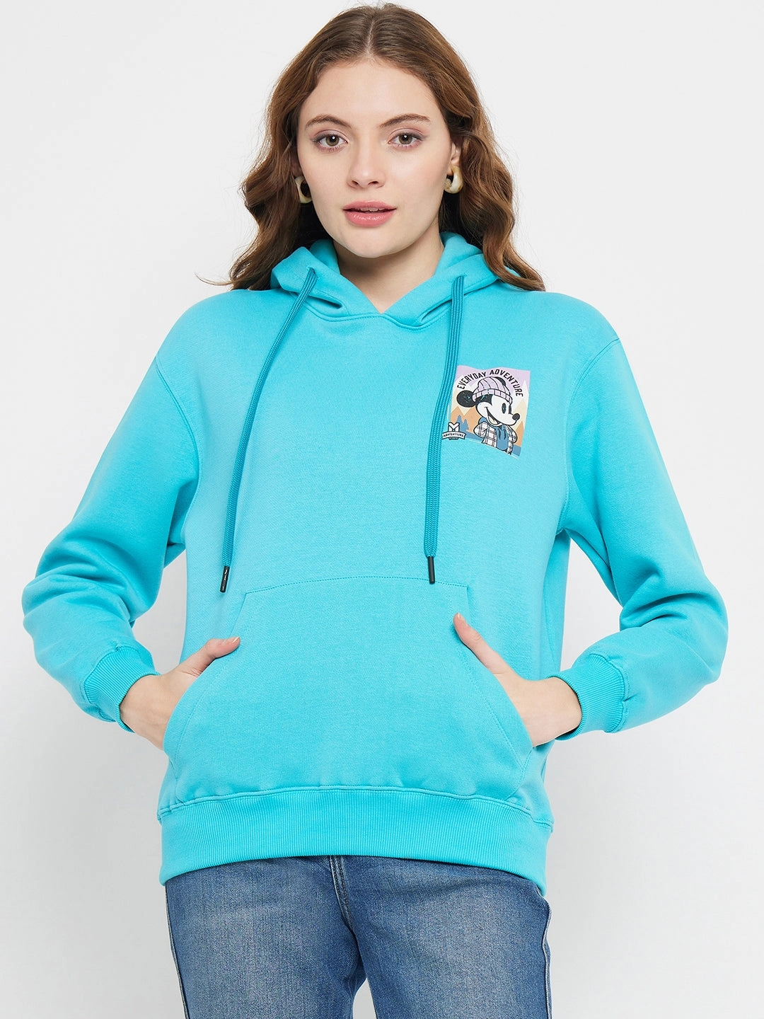 uncollared product customer retention Madame Disney Mickey Mouse Print Blue Sweatshirt