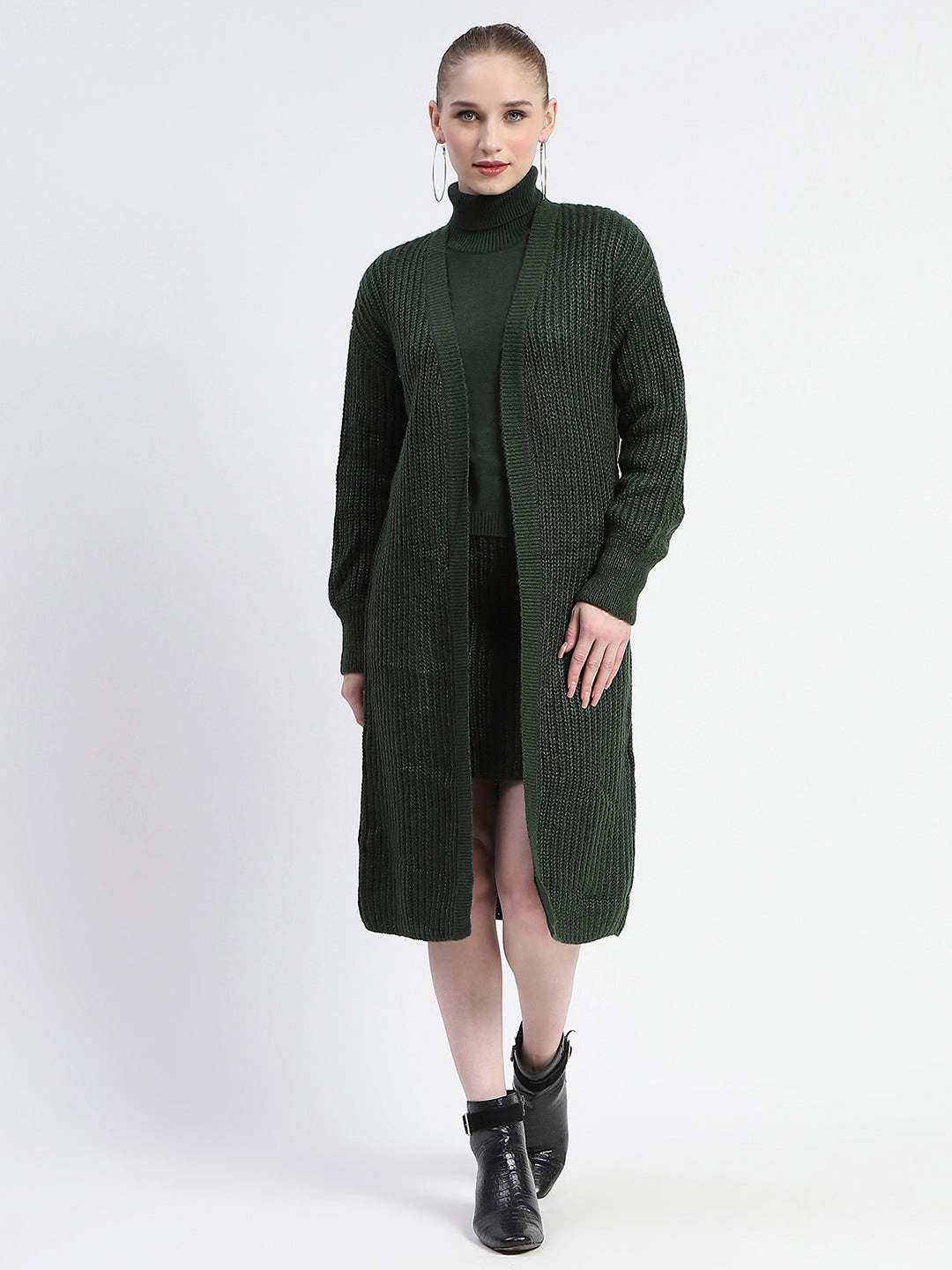 Madame Emerald Green Mini Dress And Shrug Co-Ord Set Relax Piece Boho Tone