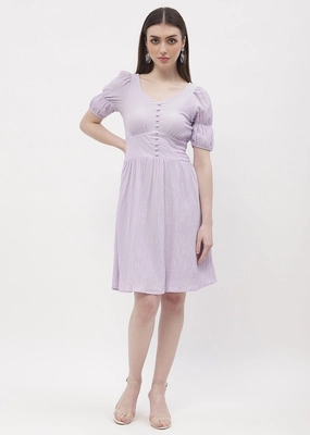 Lightweight-Layer Chic Layers Madame Empire Waist Marie Sleeve Lavender A-Line Dress