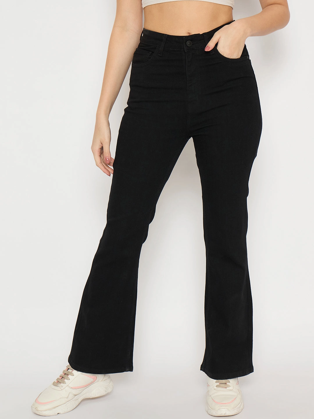 Work Ready Soft Madame Flared Fit Black Denim Jeans