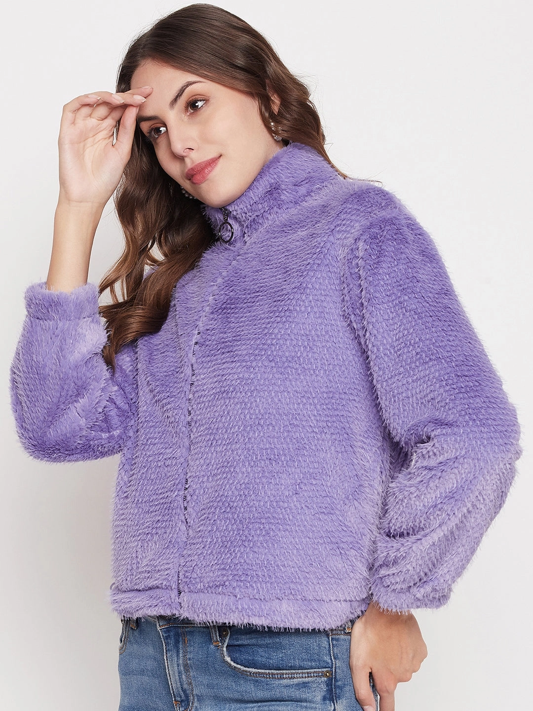 Madame Fluffy-Knit Lavender Sweatshirt good for rainy days product trendy catchiness