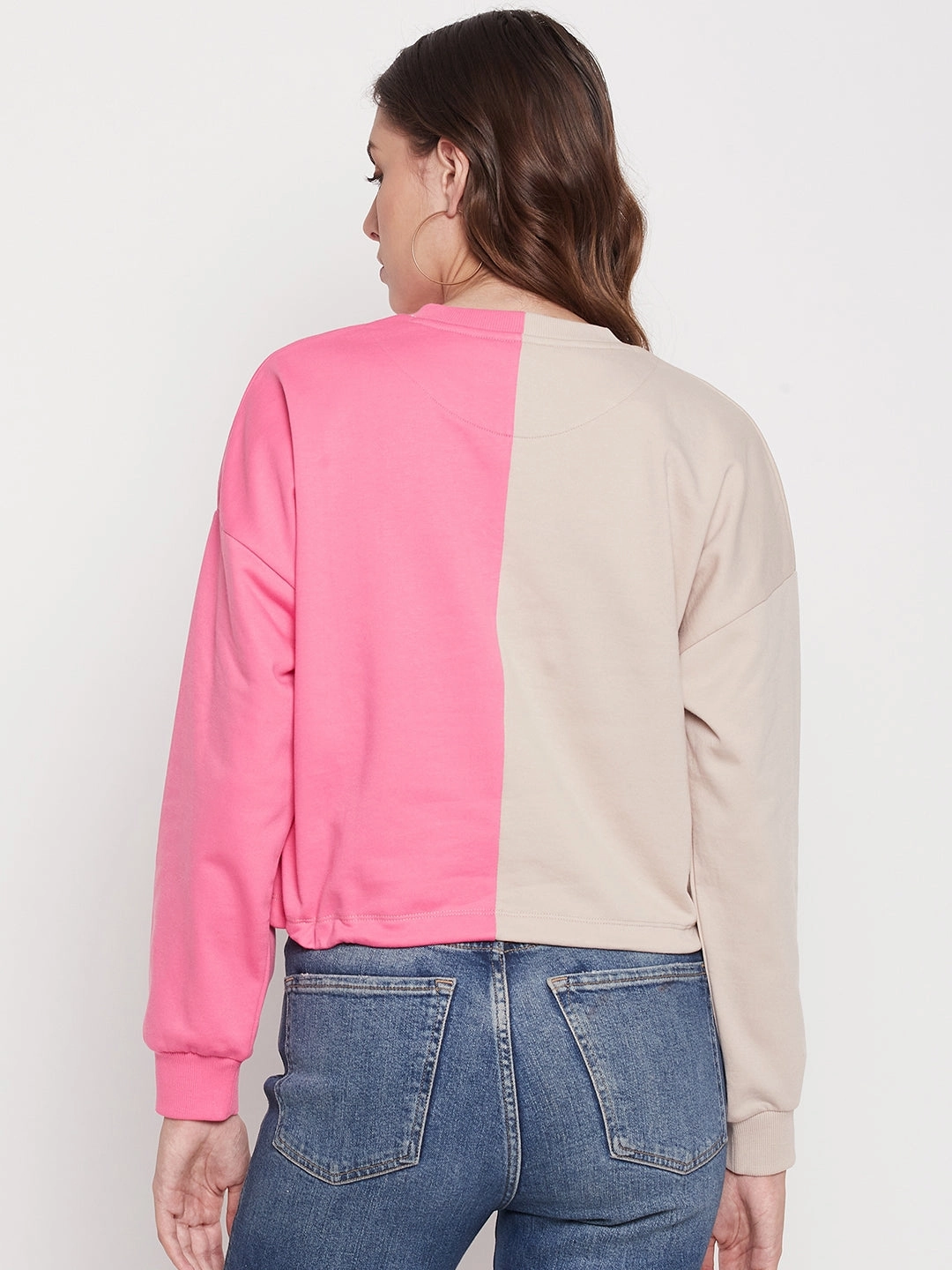 Madame Fuchsia Pink Color Block Sweatshirt Travel Bold