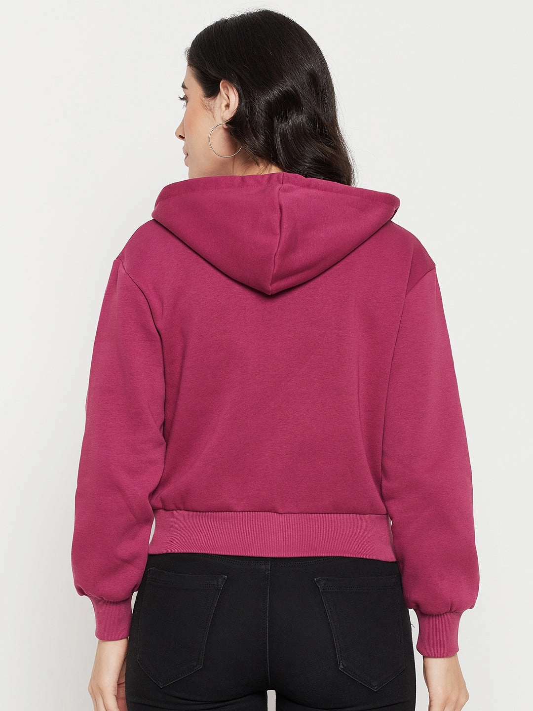 Luxury Madame Fuschia Hood Neck Sweatshirt