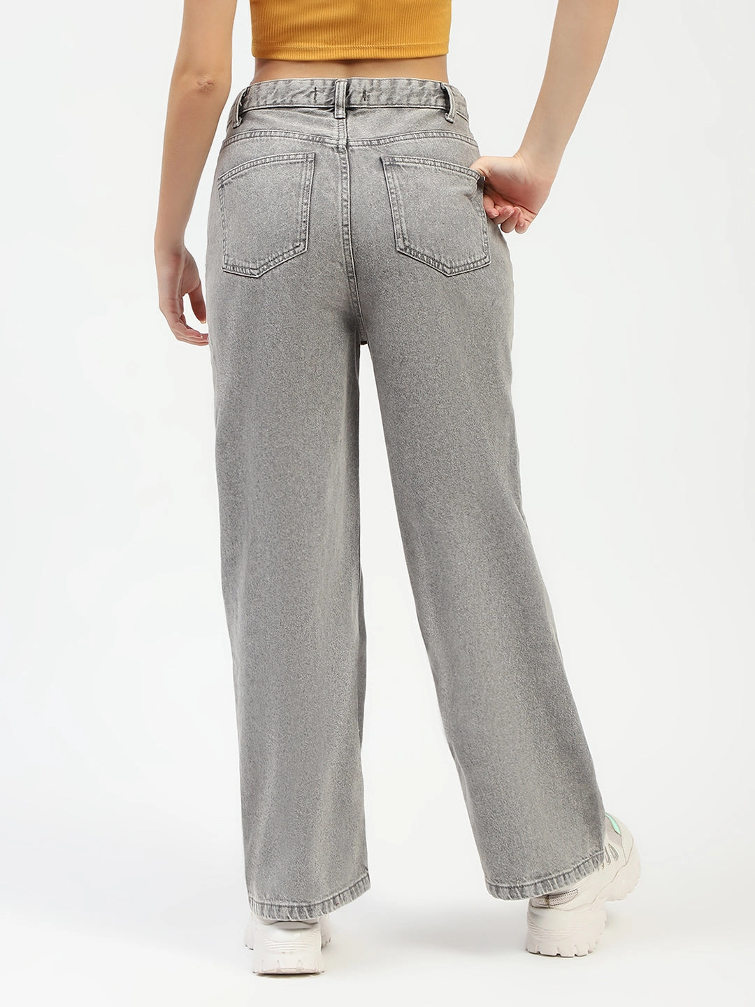 Eco Friendly Night Out Madame Grey Wide-Leg Jeans