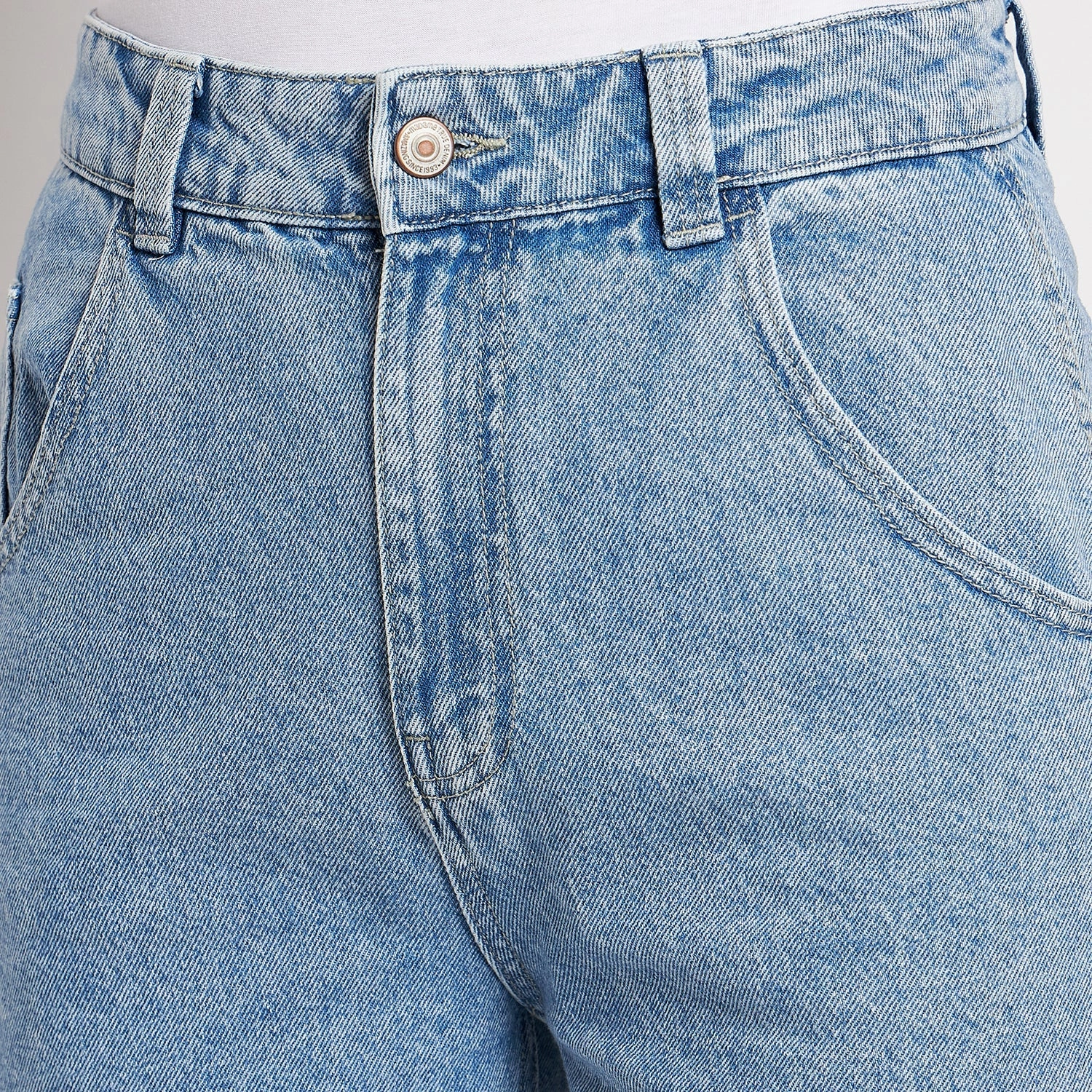 Madame Ice Blue Denim Weekend Style Casual Parent Style Smooth Lightweight