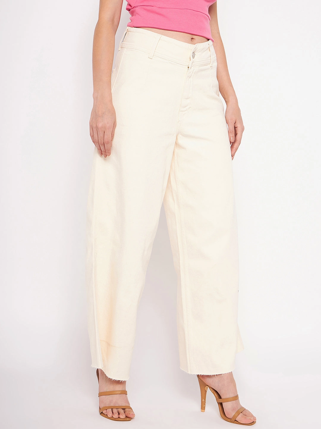 Madame Ivory Flared Cotton Pants Everyday Loose Everyday Vibrant