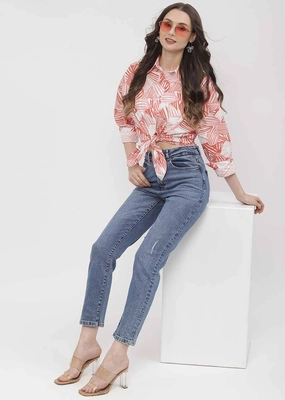 Madame Light Distressed Mid Blue Slim Fit Jeans Weekend Warrior Creative Look Modern Spring Mood Bold Look