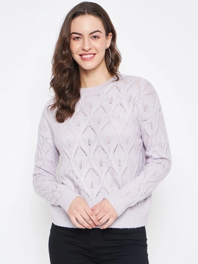 Sport Style Madame Lilac Regular Fit Acrylic Sweater