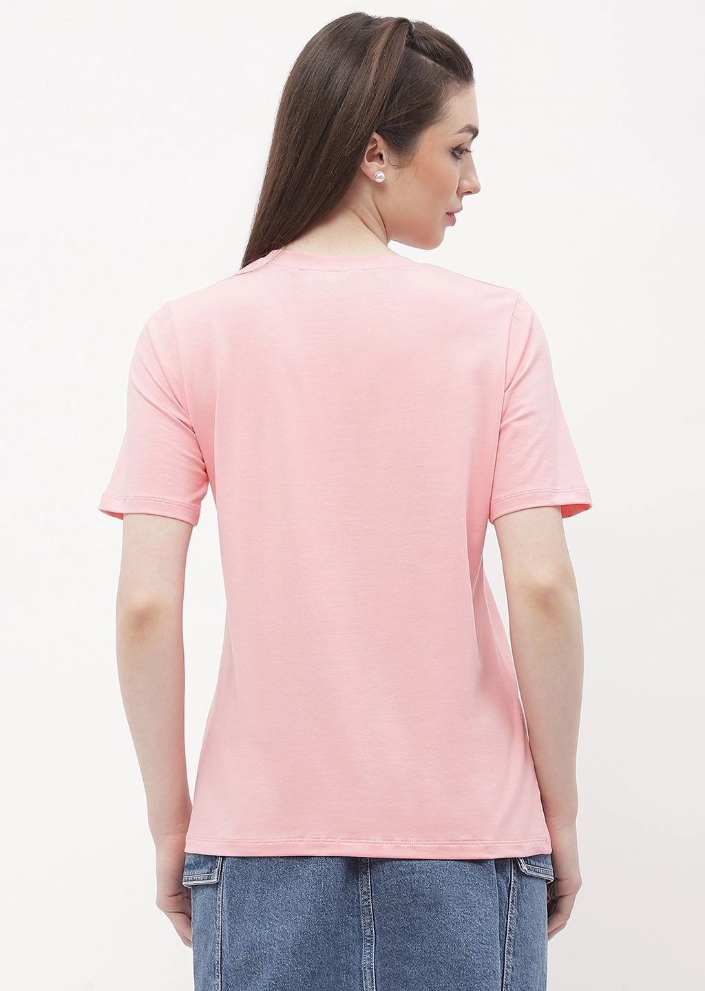 Casual Ease Madame Logo Print Pink Regular T-Shirt