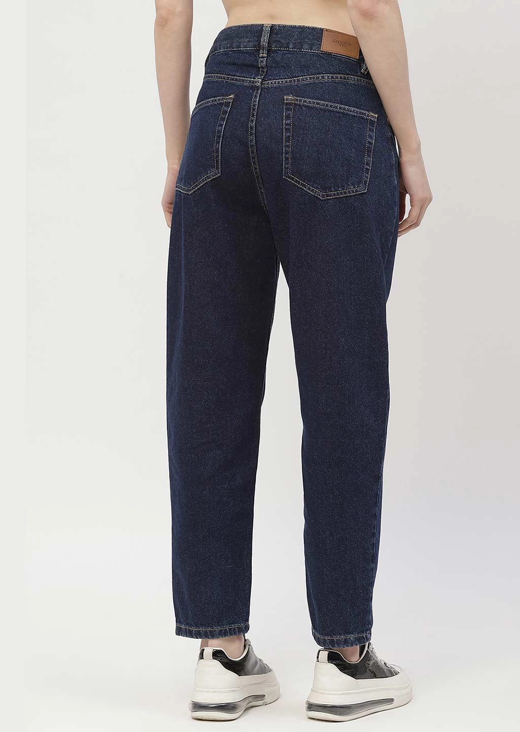 Madame Low Rise Dark Blue Mom Fit Jeans Low Profile Zipper No Hassle Fit