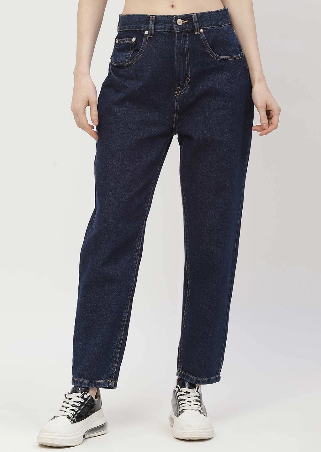 Effortless Choice Rainy Day Vintage Lover Madame Low Rise Dark Blue Mom Fit Jeans