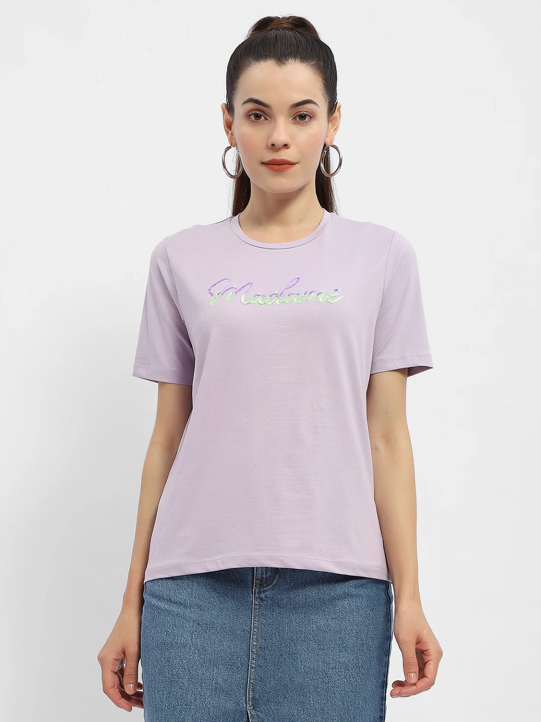 Madame Mauve T-Shirt CompressionFit ContrastStitching