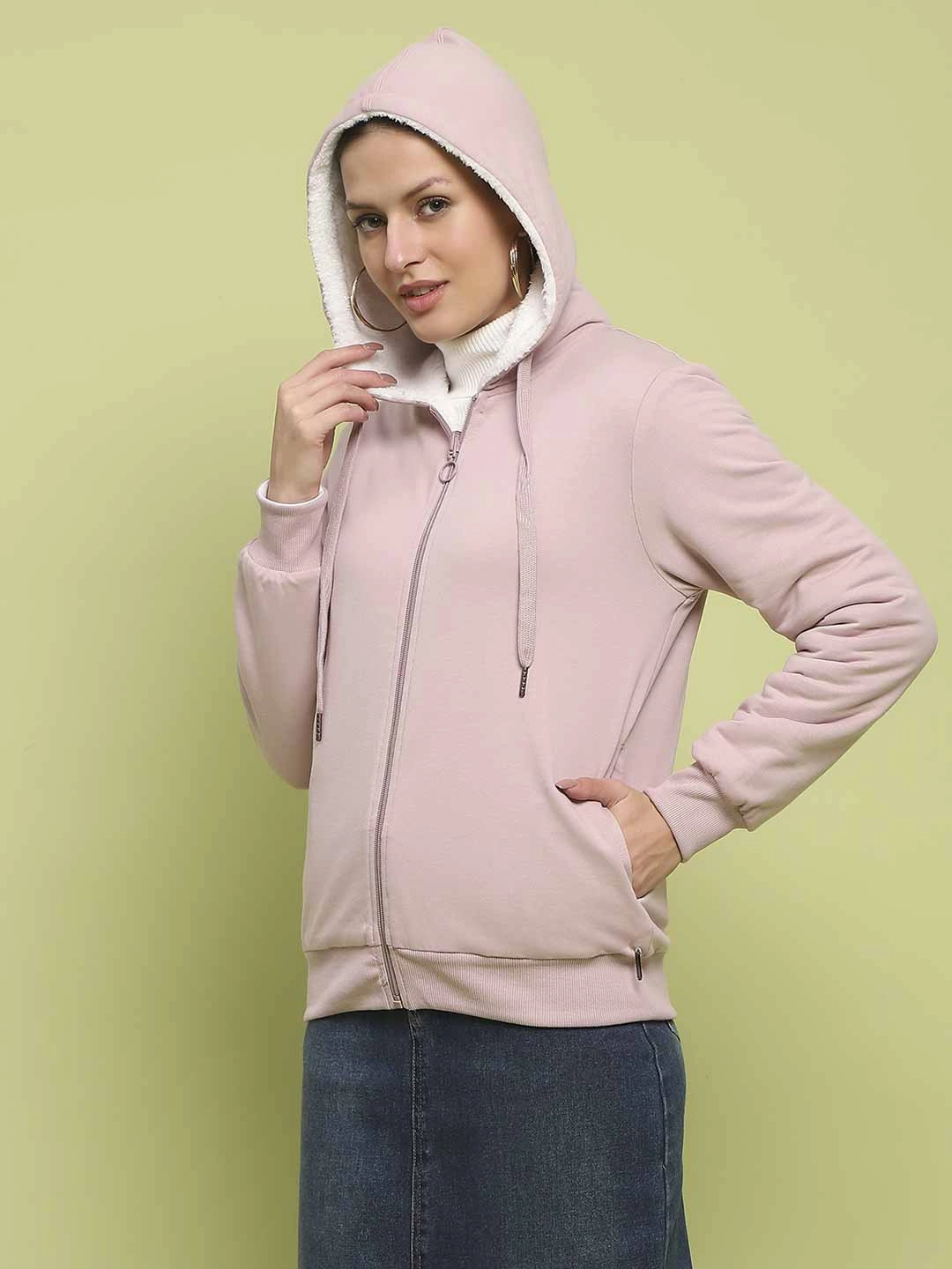Madame Metal Detailed Zipper Lilac Hooded Sweatshirt User Experience