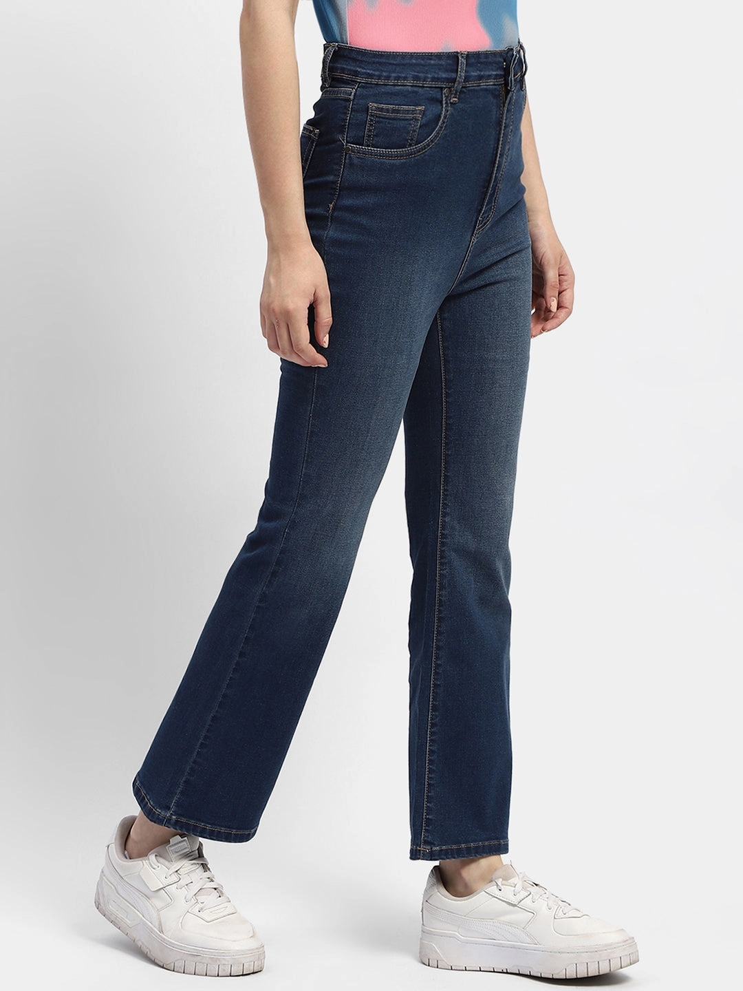 Madame Mid Rise Blue Flared Jeans premium design