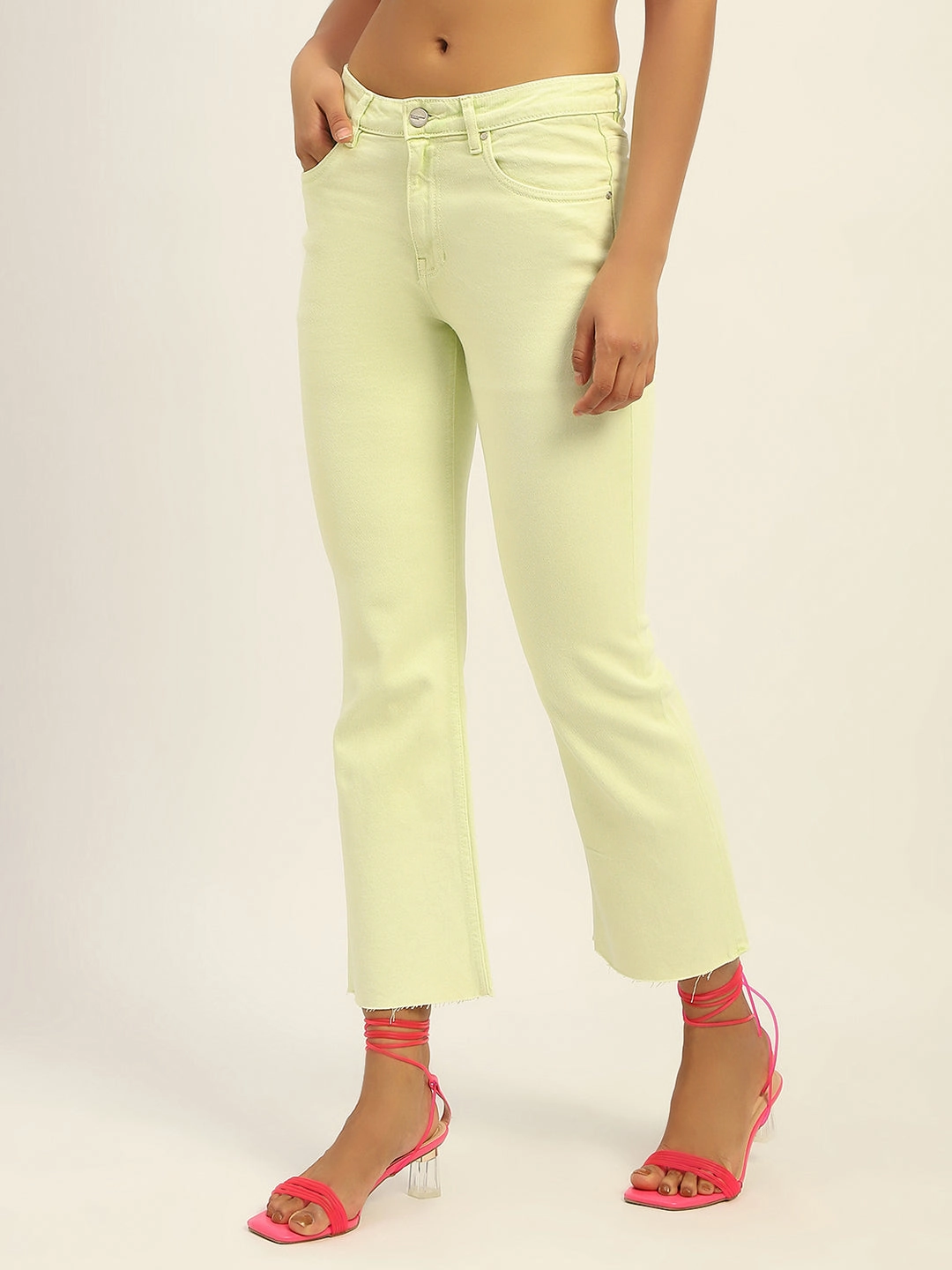 All Purpose Breathable Lining System Madame Mid Rise Cotton Green Denim