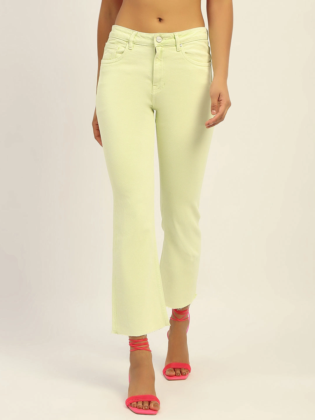 Summer Vibes Madame Mid Rise Cotton Green Denim