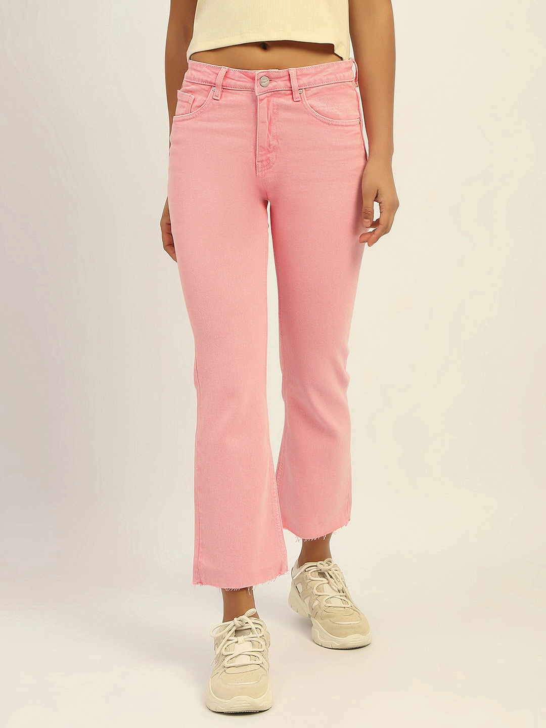 Madame Mid Rise Cotton Pink Denim Work Meeting Unisex Wear Weekend Warrior Sustainable Creative Look