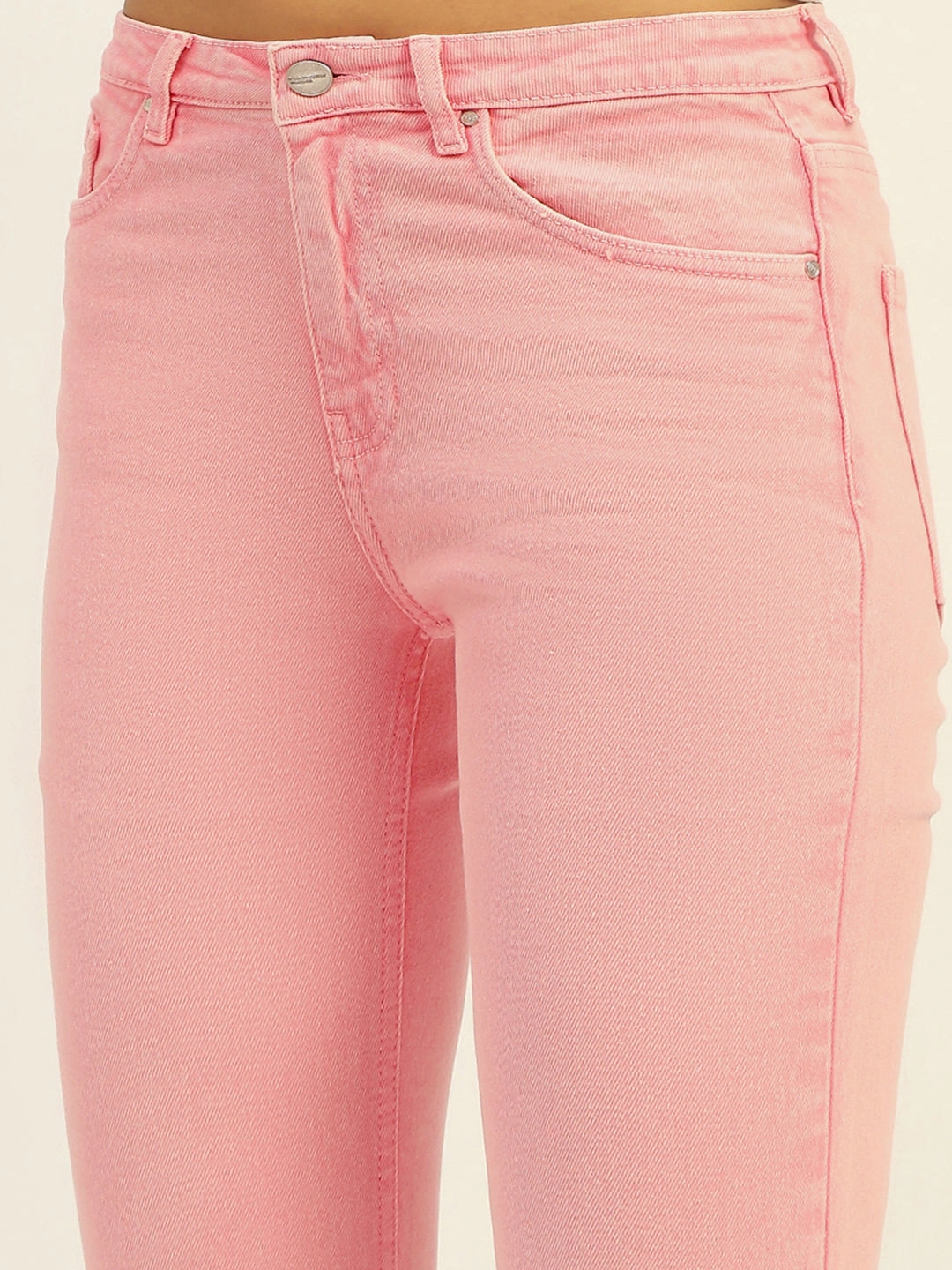 Madame Mid Rise Cotton Pink Denim Softened Lining