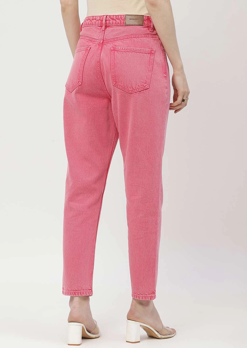 Fit Layer Madame Mid Rise Pink Mom Fit Jeans