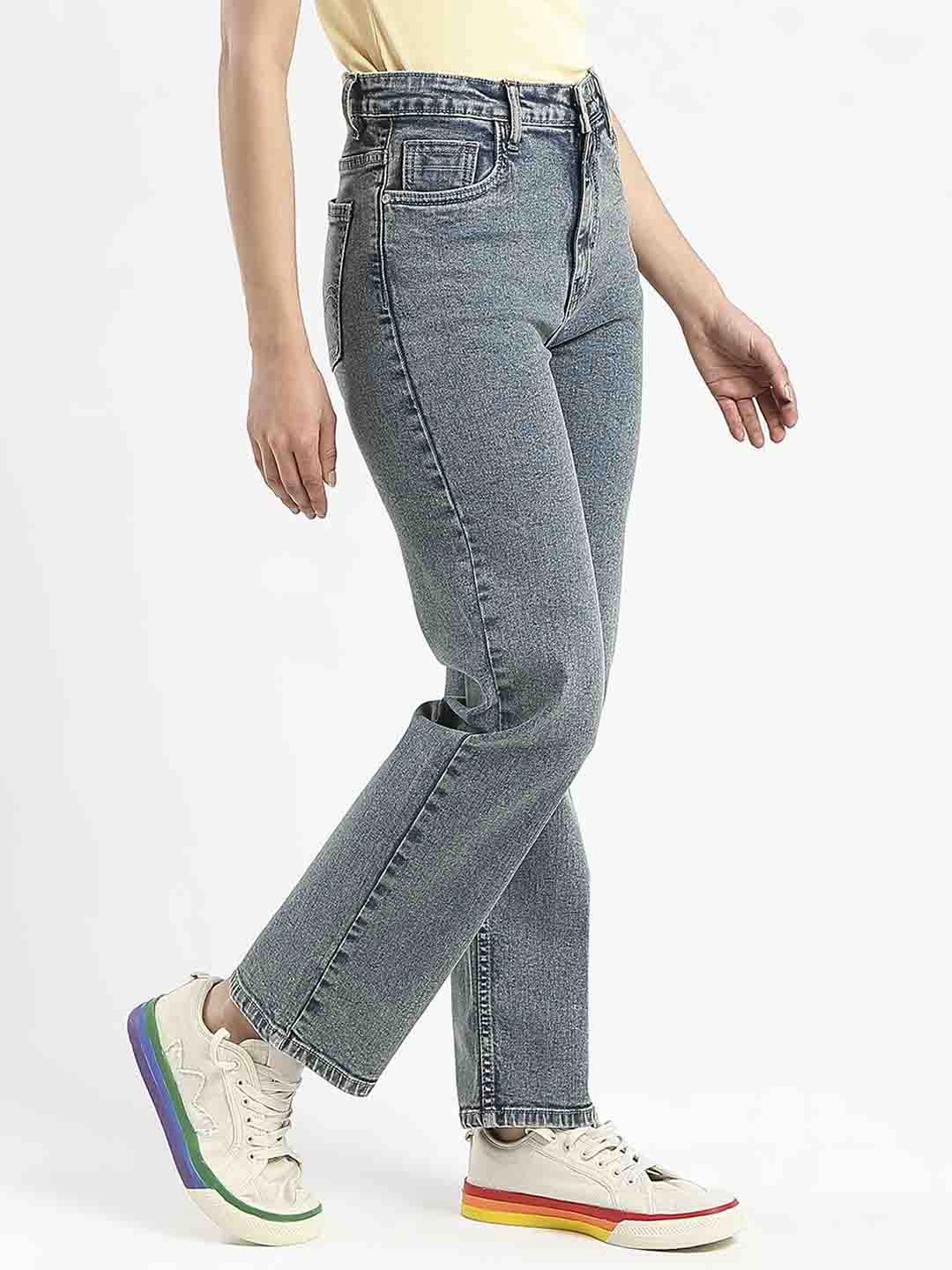 Madame Mid-Wash Tinted Blue Cotton Blend Denim Jeans Sustainable Manufacturing
