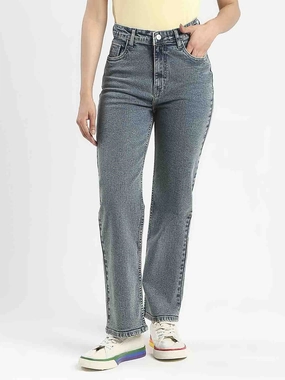 Popular Staple Madame Mid-Wash Tinted Blue Cotton Blend Denim Jeans