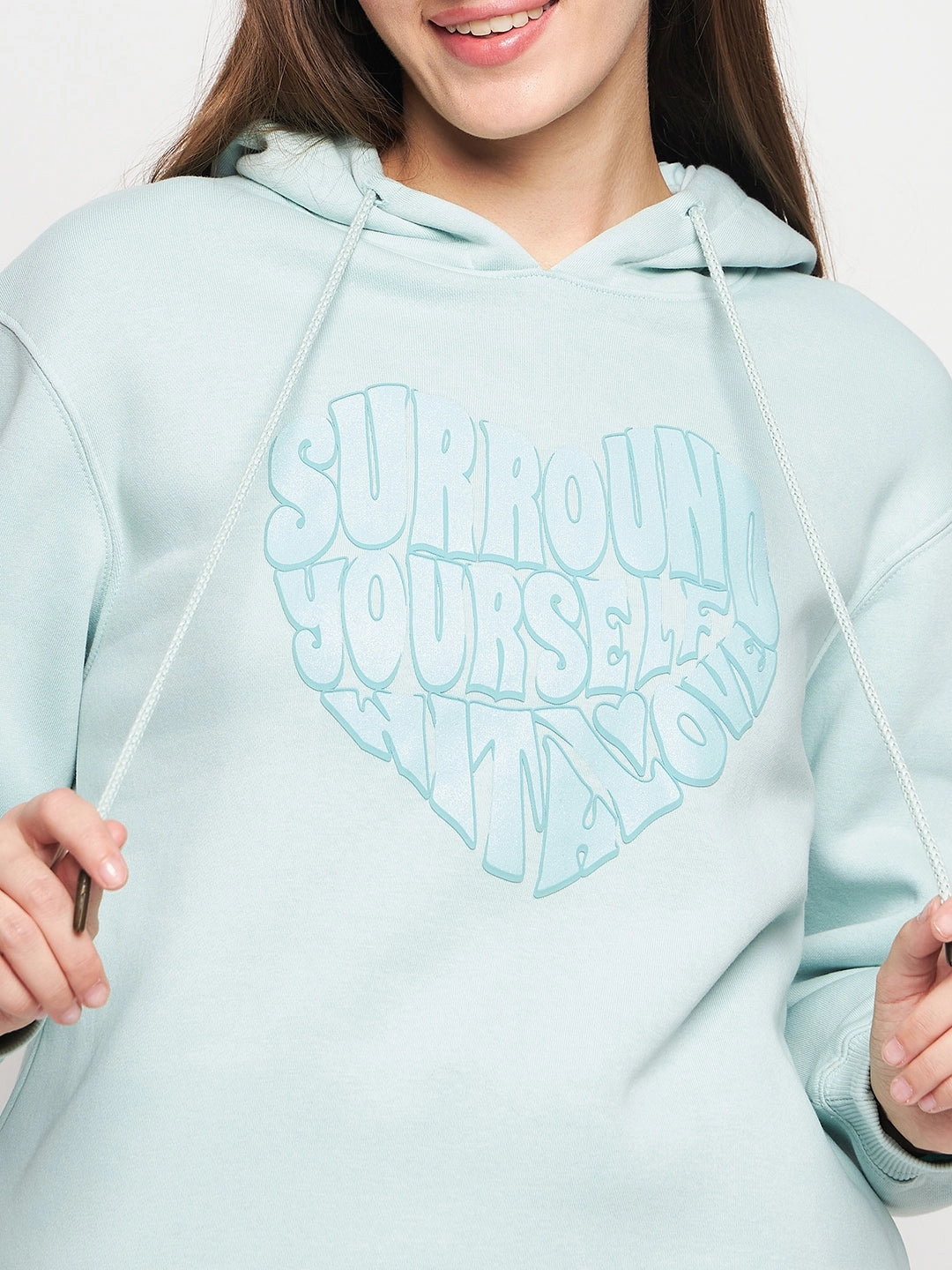 product business casual suitability Youthful Vibe Madame Mint Graphic Hood Neck Sweatshirt
