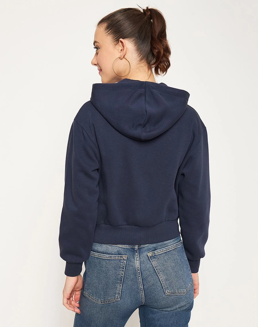 Madame Navy Hood Neck Sweatshirt tie dye