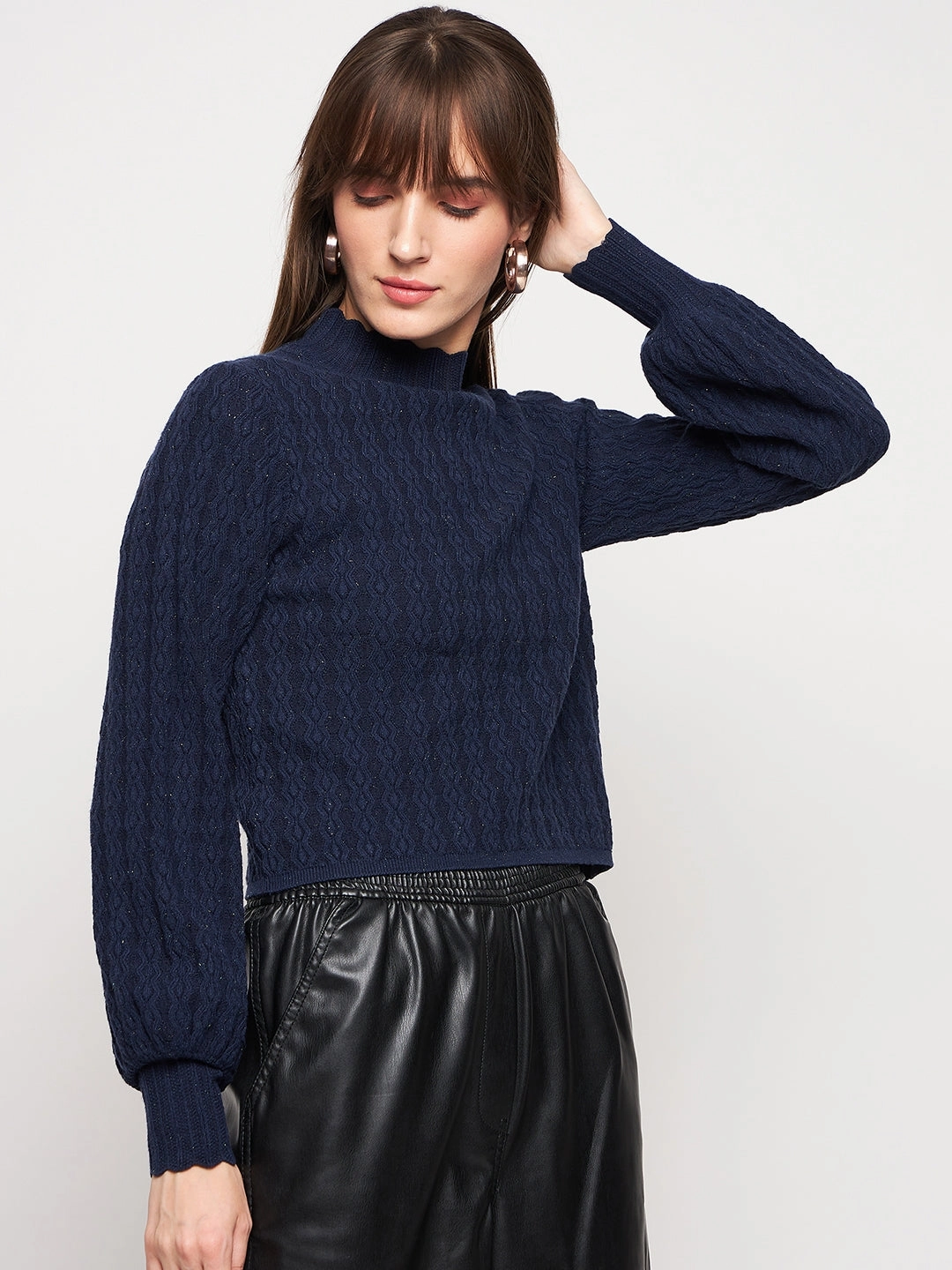 Madame Navy Pull-On Sweater Essential Knitwear