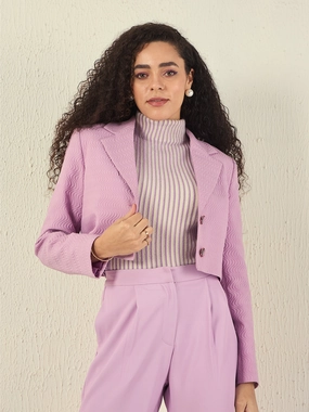 Madame Notch Collar Mauve Crop Blazer Eco Nice Day To Day