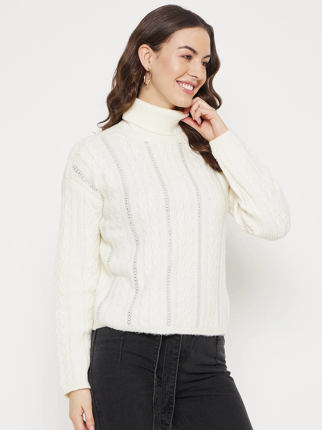 Madame Off white Sweater Cold-Weather Layer
