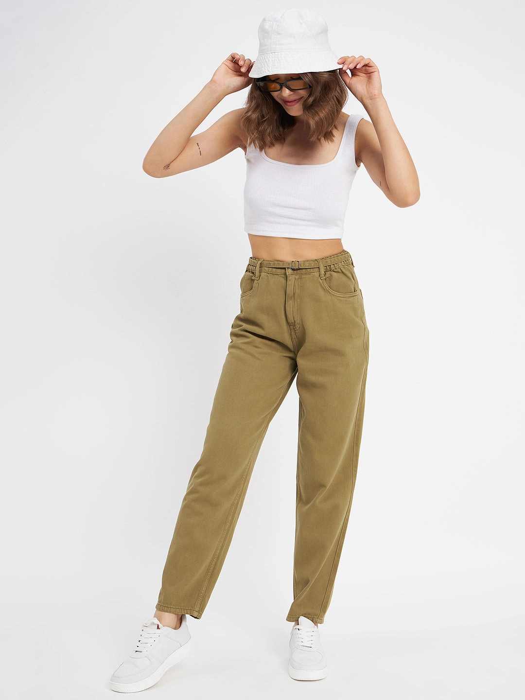 Madame Olive Denim Reinforced Belt Loops