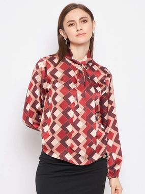 Madame Peach Cut-Out Top Asymmetrical hem