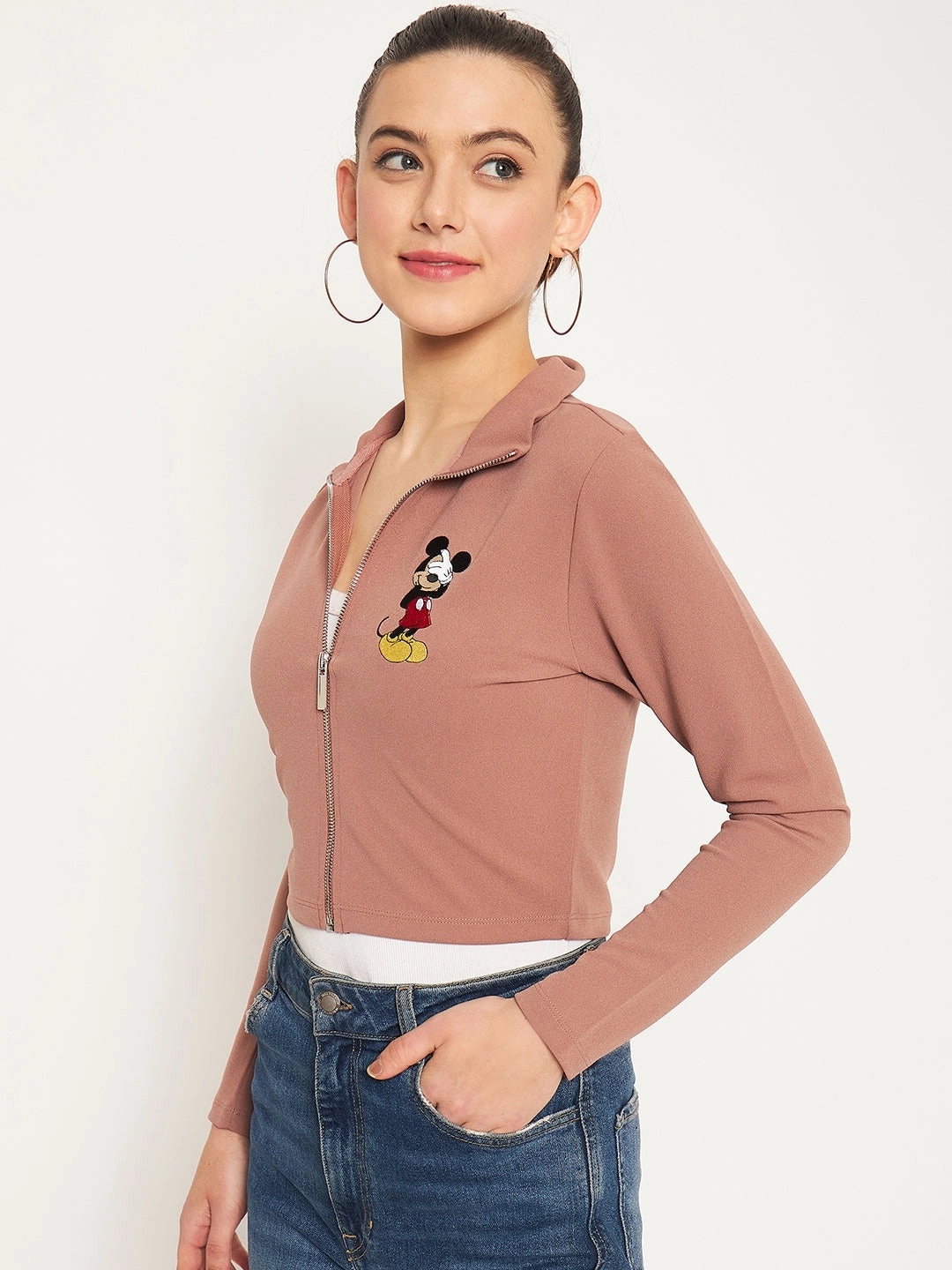 Double Layered Hood Assembly EcoFriendlyMaterial Madame Peach Disney Print Top