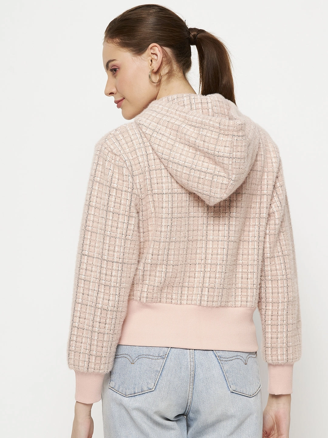 Madame Peach Hood Neck Sweatshirt Relaxed Look