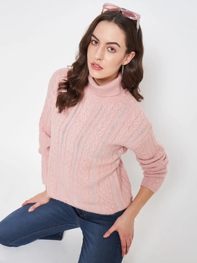 Madame Peach Sweater Light Weight Cozy Knit Style