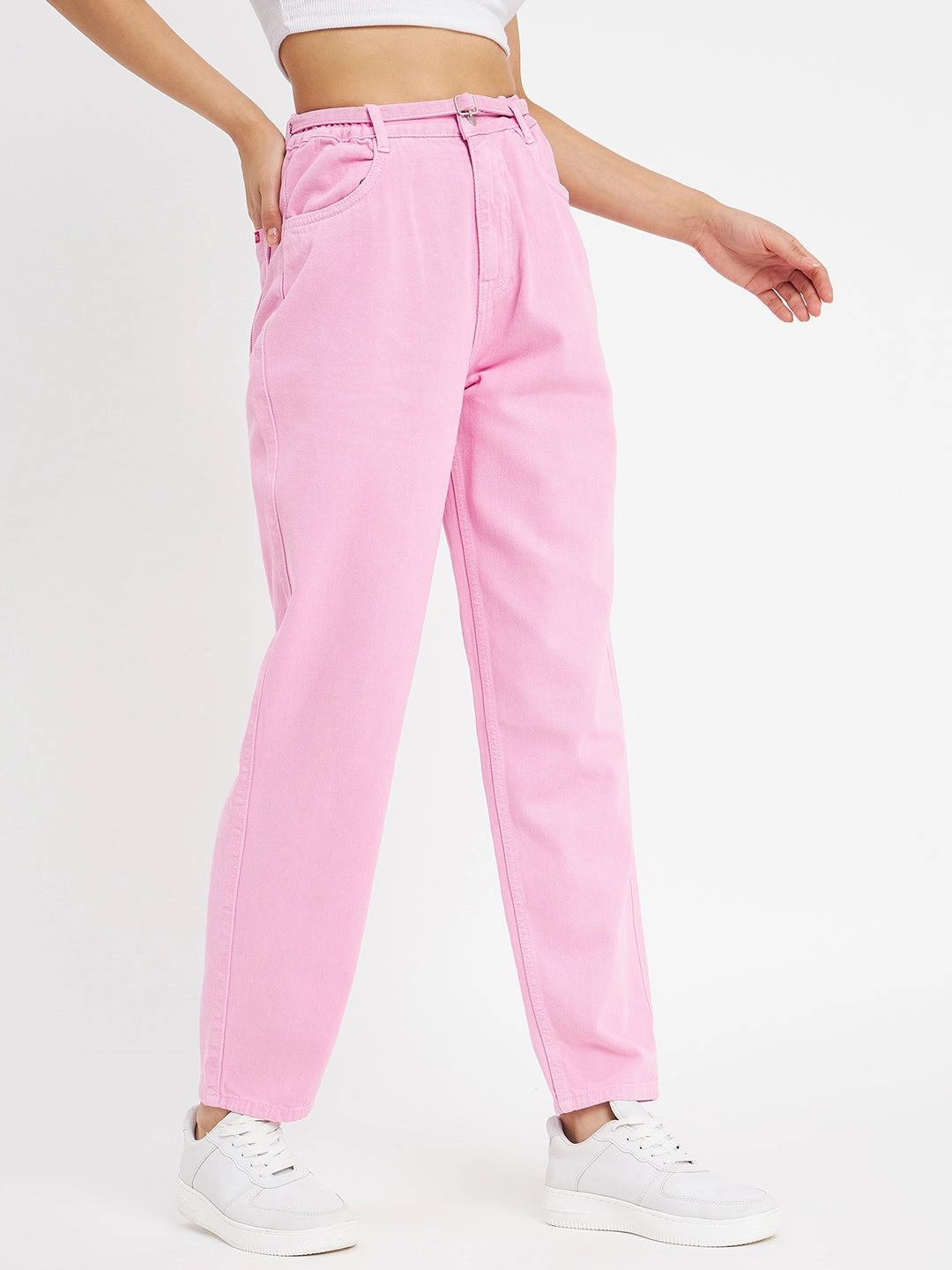 Basic Piece Textured Bold Madame Pink Denim