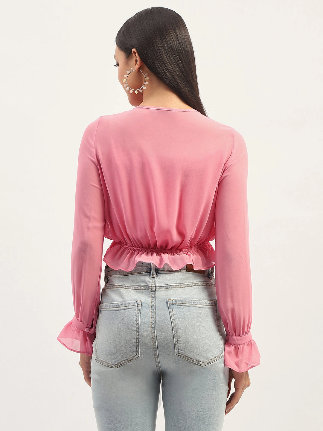 Formal top SoftLining Madame Pink Ruffle Detailing Peplum Top