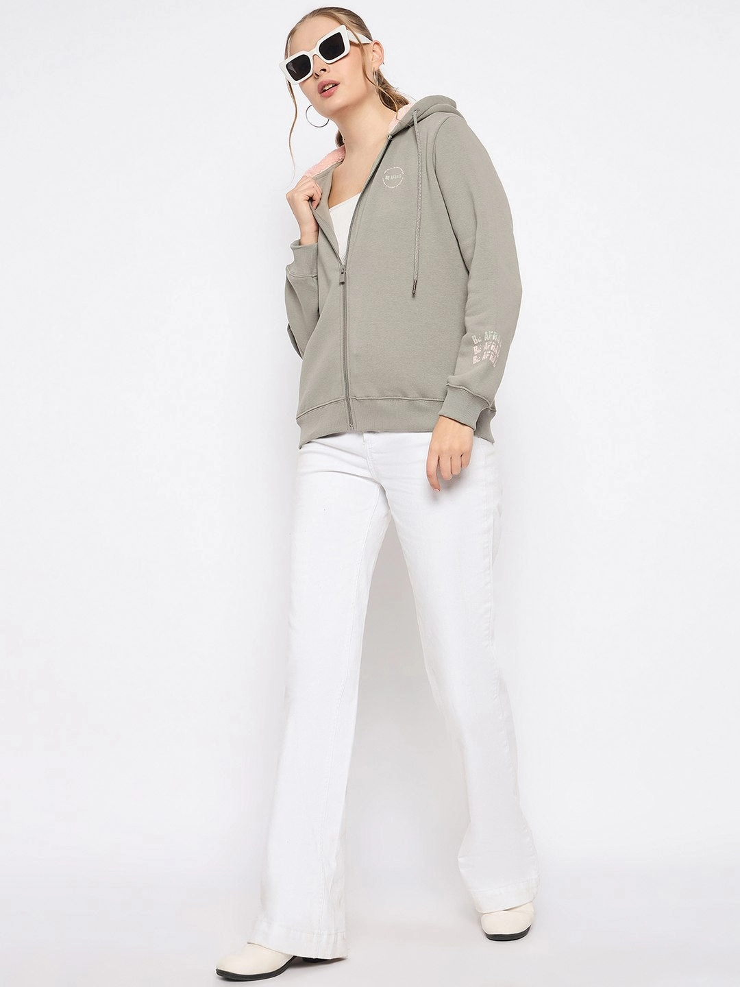 Concert Look Team Pride Madame Placement Print Grey Hooded Sweatshirt