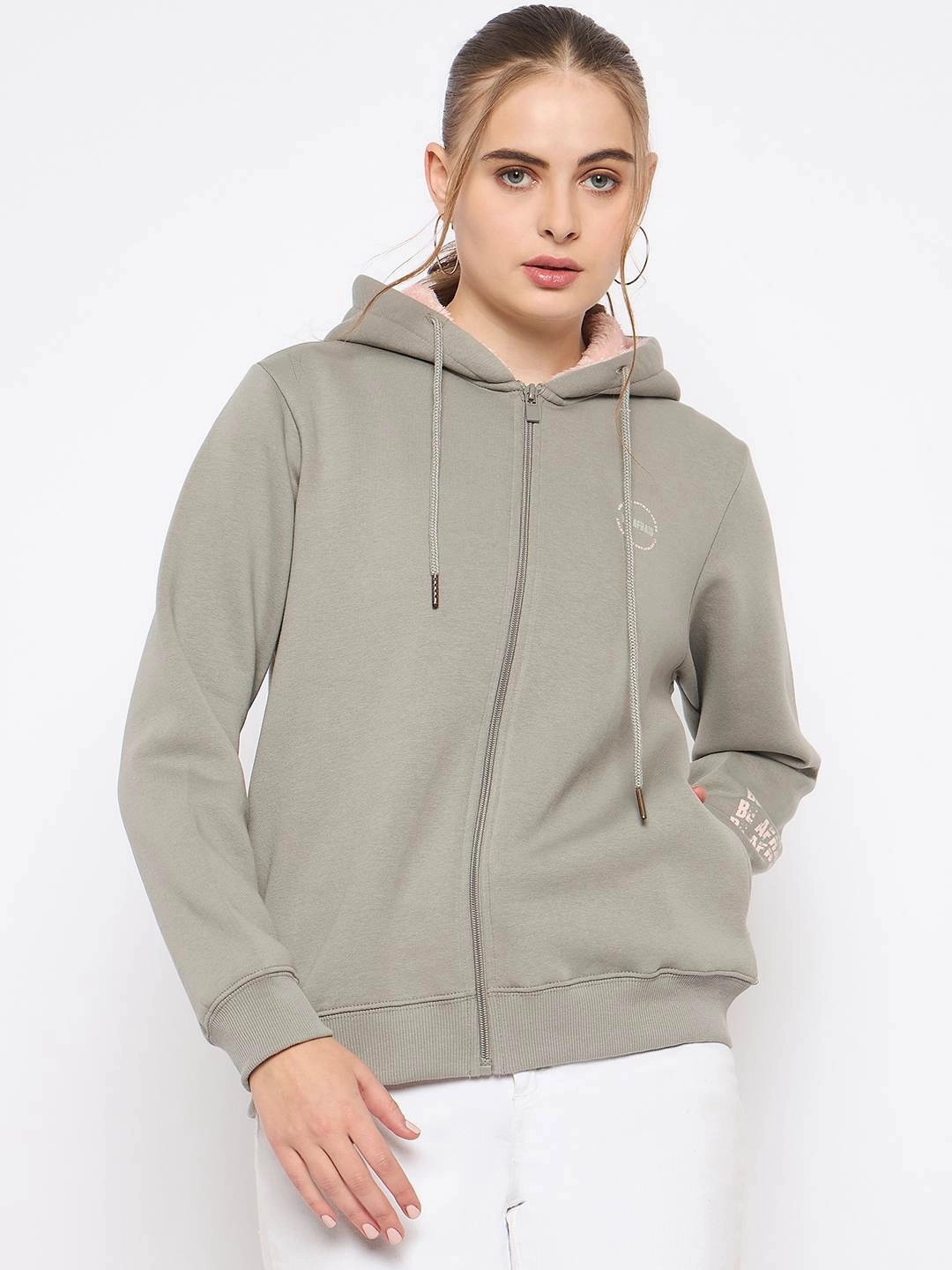 Madame Placement Print Grey Hooded Sweatshirt Timeless Active product premium quality