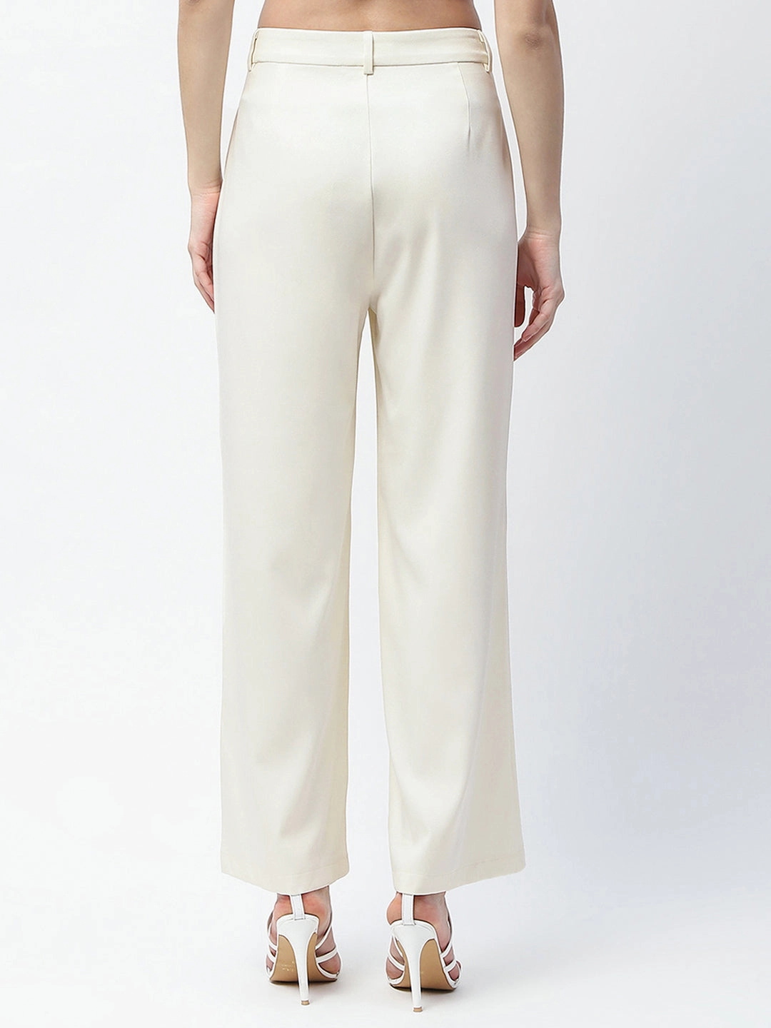 Madame Pleat Detailed Off White Gurkha Trousers ColorfastMaterial