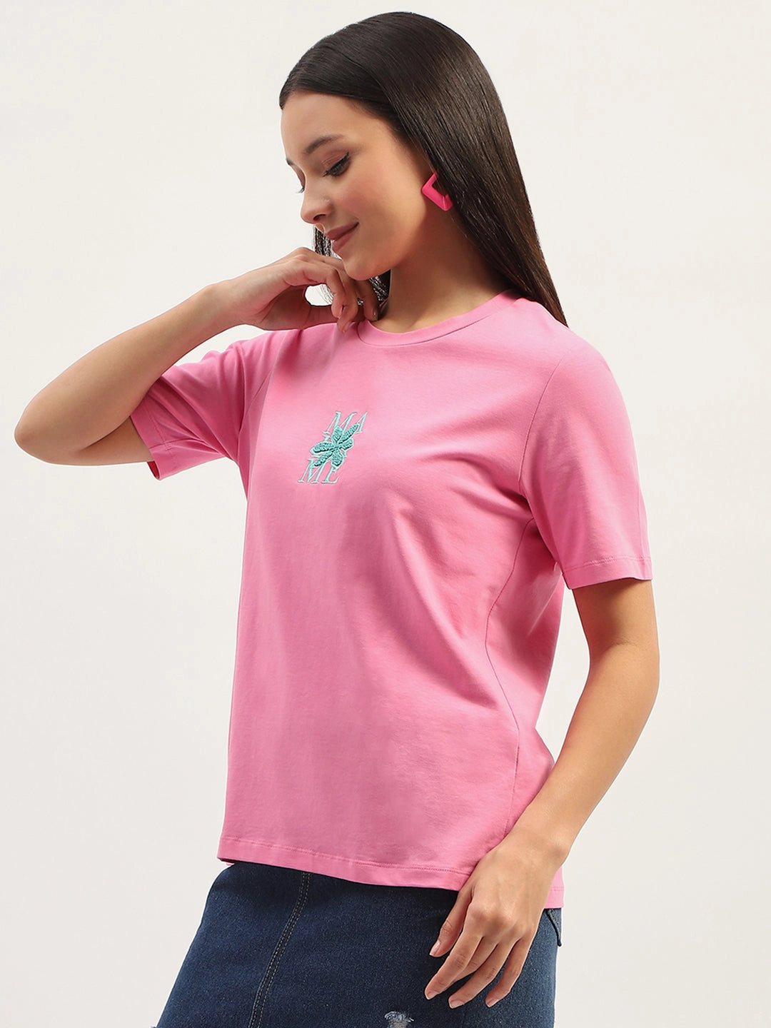 Premium Comfort cyber monday Madame Printed Pink T-Shirt