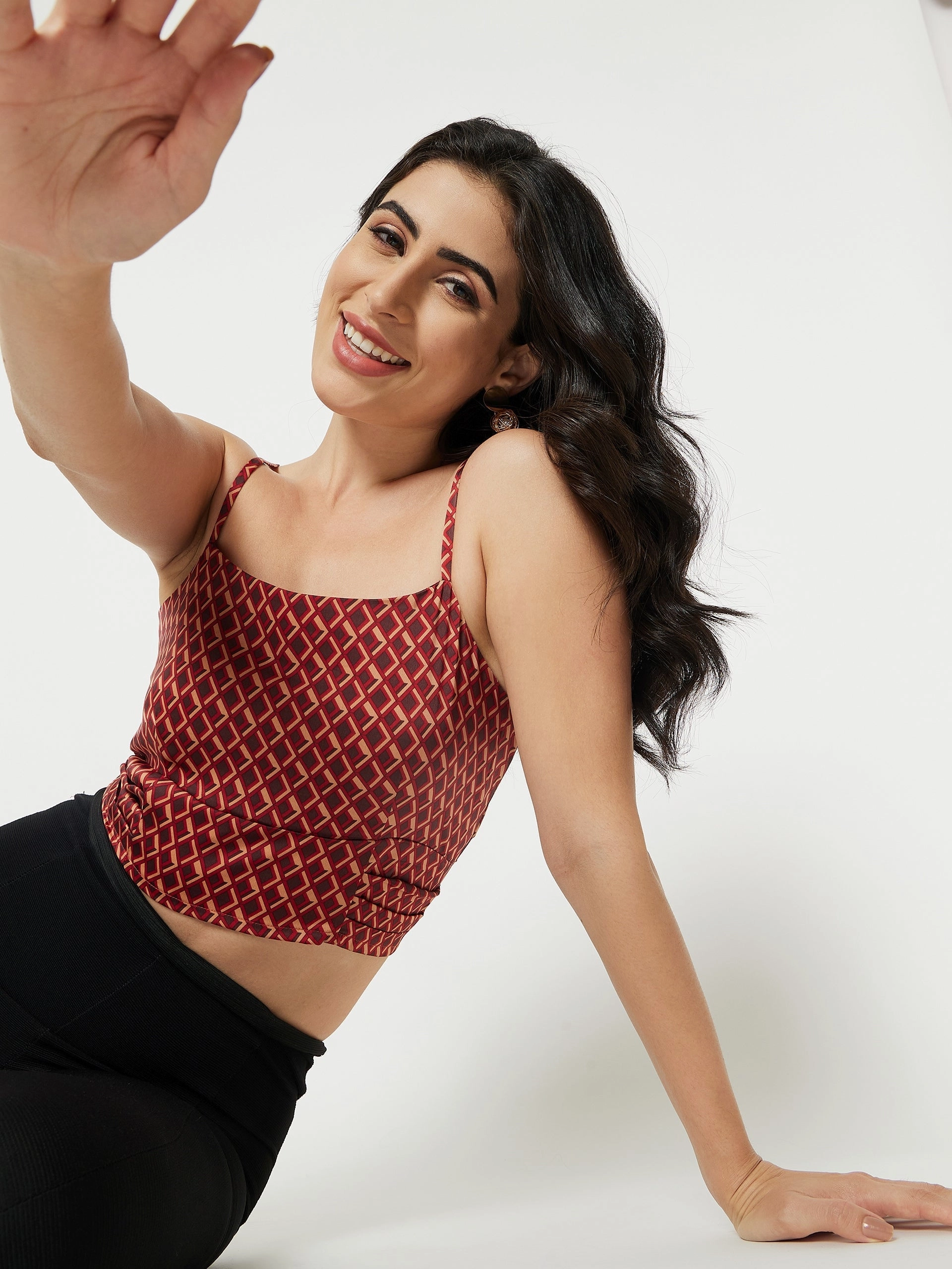 Madame Printed Wine Top DurableReinforcement AllDay Comfort