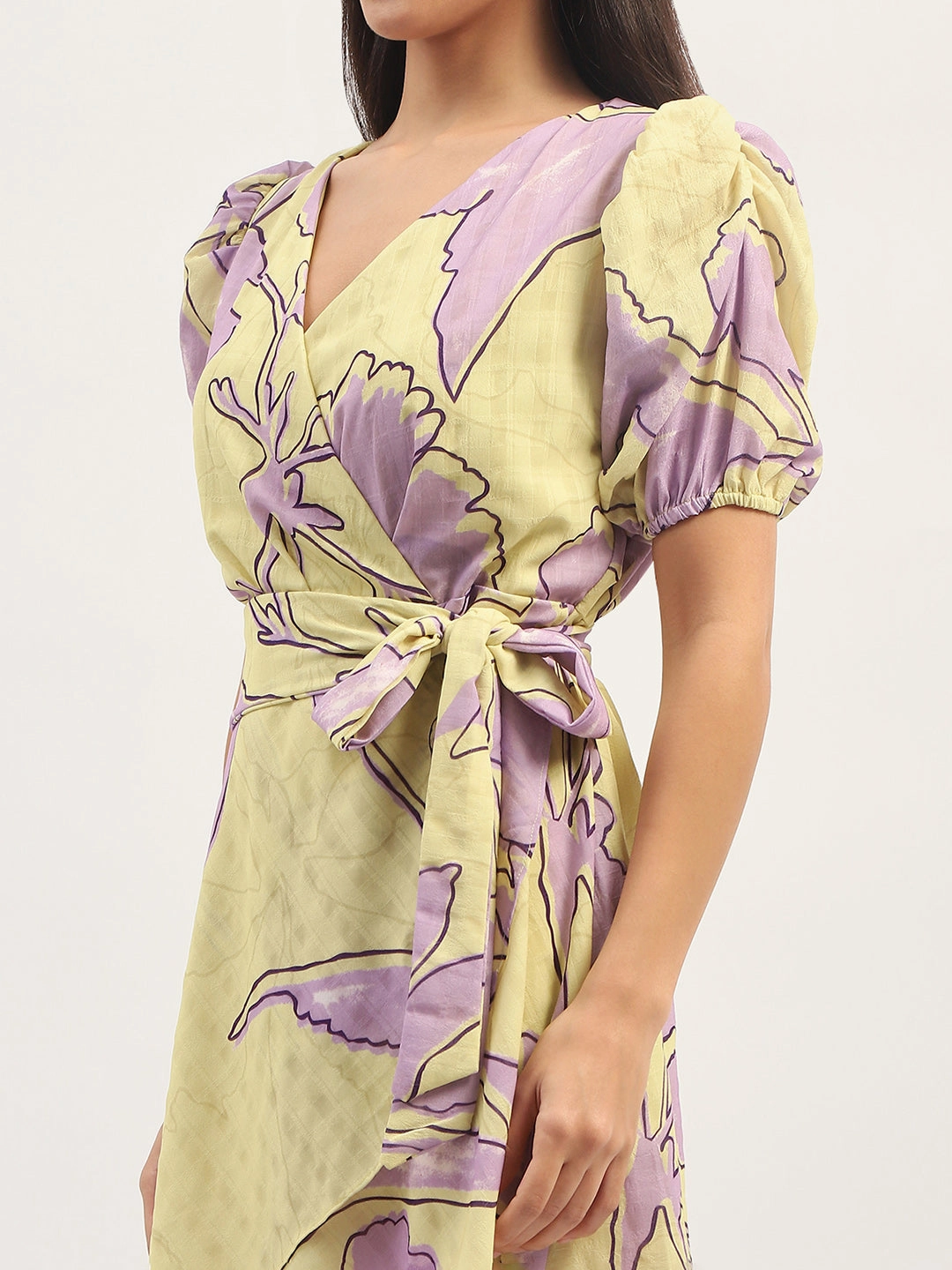 Classic Layering Madame Shanaya Kapoor Floral Print Mini Wrap Dress