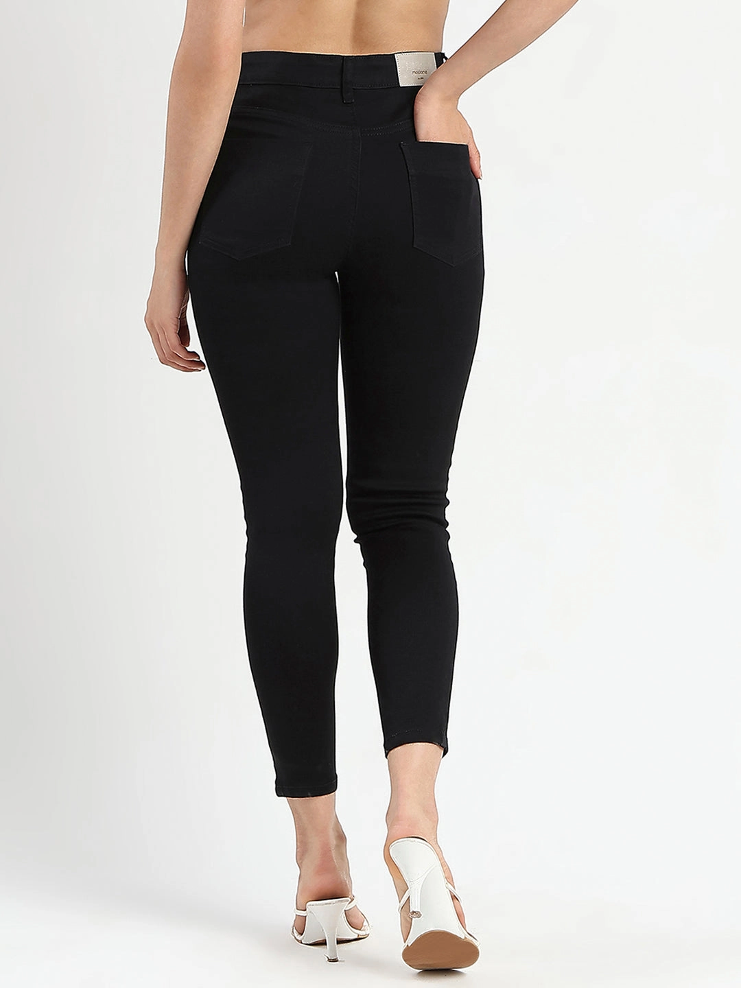 All Rounder Madame Skinny Fit Black Cotton Blend Jeans