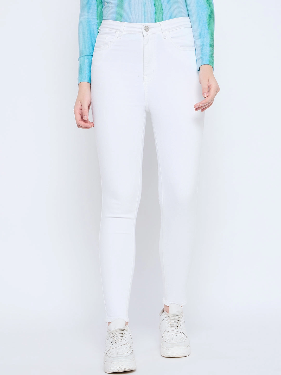 Trend Neutral Slim Design Madame Skinny Fit Cotton Blend White Denim