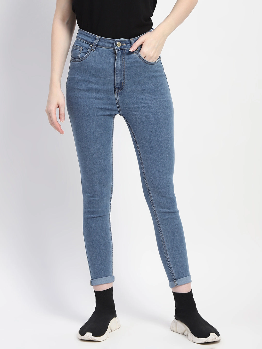 Always Fits Well One For All Madame Skinny Fit Light Blue Denim